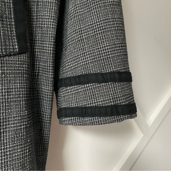 John Varvatos Luxe USA Linen Blend Double Breasted Plaid Trench Coat - M - Picture 11 of 16